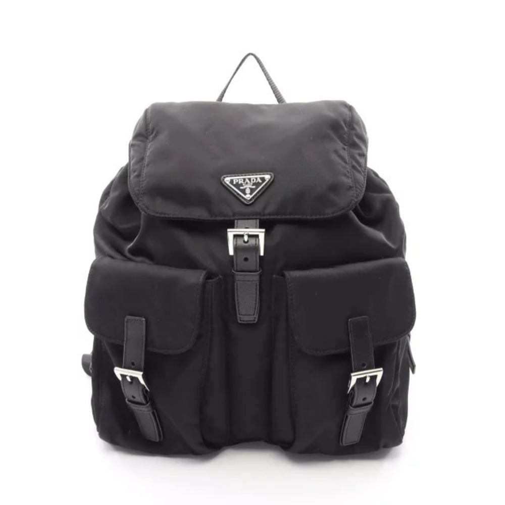 Prada VELA Backpack Saffiano Leather Black